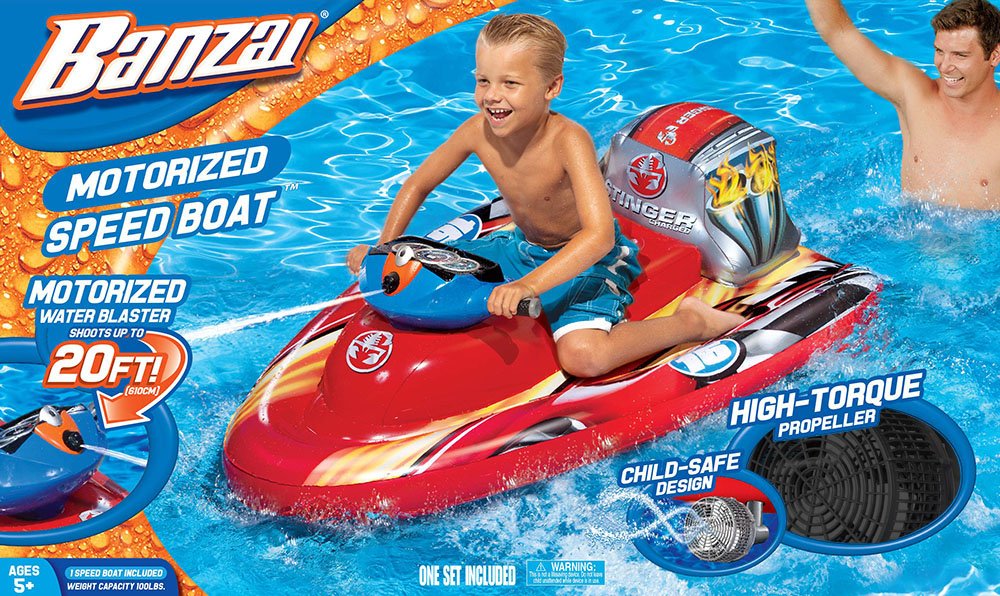 Banzai Motorized Speed Boat Blast Your Friends As You Speed Through The