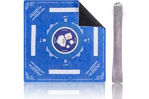RWIXR Mahjong Mat with Rules, Neoprene Mahjong Mat for Table, 31.5'' Mah Jongg Mat, Noise Reduction Mahjong Table Mat for Board Tile Games