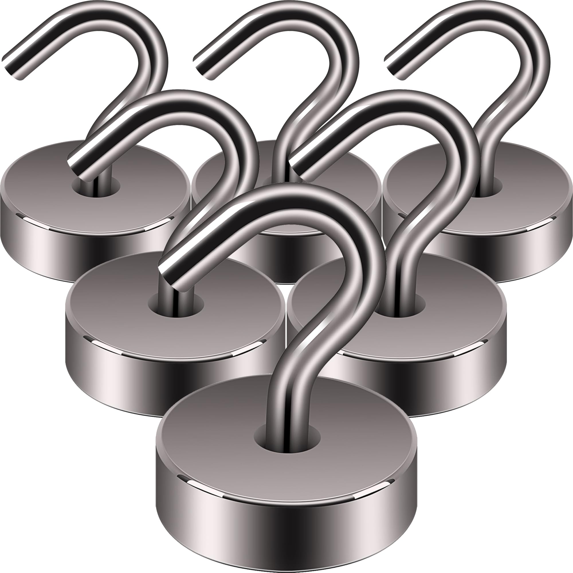 Neosmuk Magnetic Hooks, Cruise Ship Essentials, 40lb+ Heavy Duty Magnetic Hooks for Cruise Cabins, Refrigerator, Grill, Hanging, and Travel | Extra Strong Must-Haves Magnet Hook,Grey