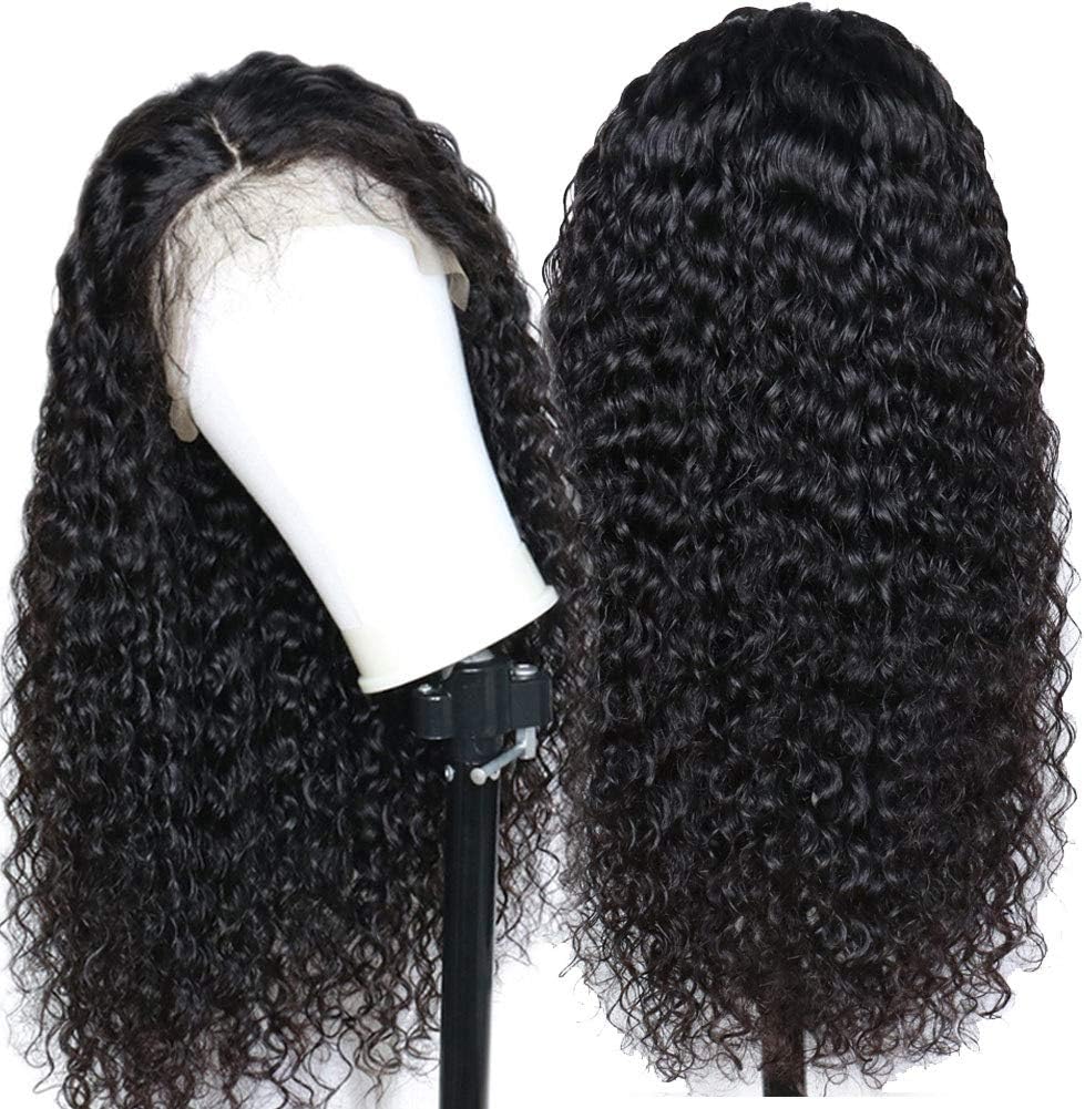 Eayon Hair 13x6 Lace Front Wigs Human Hair Brazilian Virgin Hair Curly Lace Wigs with Baby Hair for Women Natural Color 12 inch