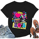 I Love The 80's Shirts for Women Vintage 80s Music Tee 80s Theme Party Short Sleeve Tops
