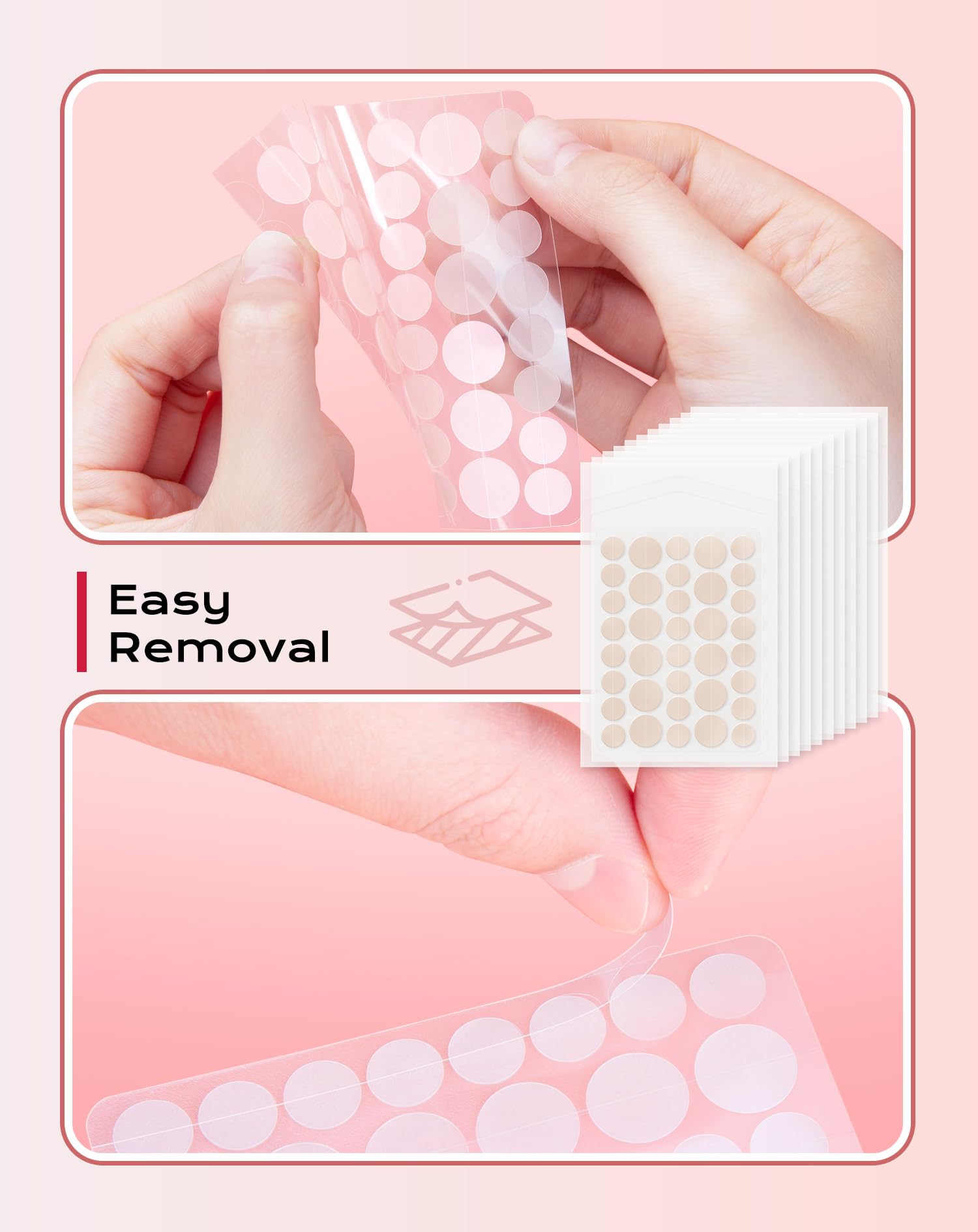 360 Pieces Invisible Pimple Patches, Hydrocolloid Spot Patches, Acne Treatment with 10mm & 12mm Dots for Spots, Waterproof & Breathable