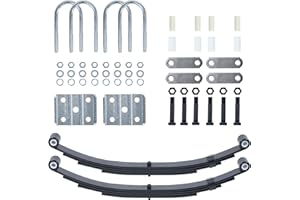 GTOUSE Trailer Leaf Spring Kit,4 Leaf 1750lb Capacity Double Eye Spring for 3500lb Trailer,Leaf Springs for Trailer Axle Hanger Kit with U-Bolt Kit