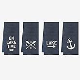 IWXYI Lake Life Kitchen Towels - Decorative Set of 4, 16x24 Dish & Hand Towels for Lake House Decor