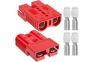 Hilictokt Anderson Connector 175A, 1/0 AWG Battery Quick Connect 12V-36V Anderson Plug Winch Wiring Kit for Winch, RV, Truck & Marine Applications (2 Pack) -RED