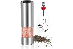 Rechargeable Electric Salt Pepper Grinder - Electric Salt or Pepper Mill with Ceramic Grind Refillable Salt Grinder Adjustabl