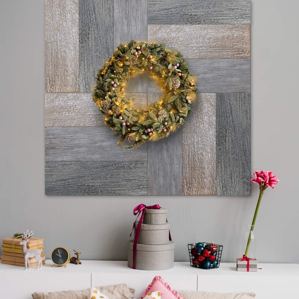 Wall Puzzle - Peel-and-Stick Flexible Wood Panels for Wall Decor, Pillars, Kitchen Counters, DIY Projects (4.6 sqft) (Mixed Grey)