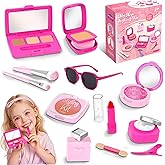 Pretend Makeup Kit for Girls - Realistic Toy Cosmetic Set with Sunglasses, Lipstick & Eyeshadow | Non-Toxic Fake Play Makeup for Kids Dress Up & Role Play for Ages 3-8