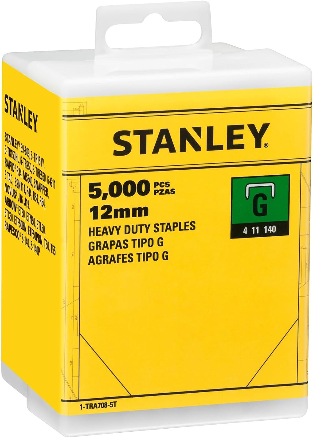 Stanley 1-TRA708-5T Heavy-Duty Staples 12mm 5000 Pieces