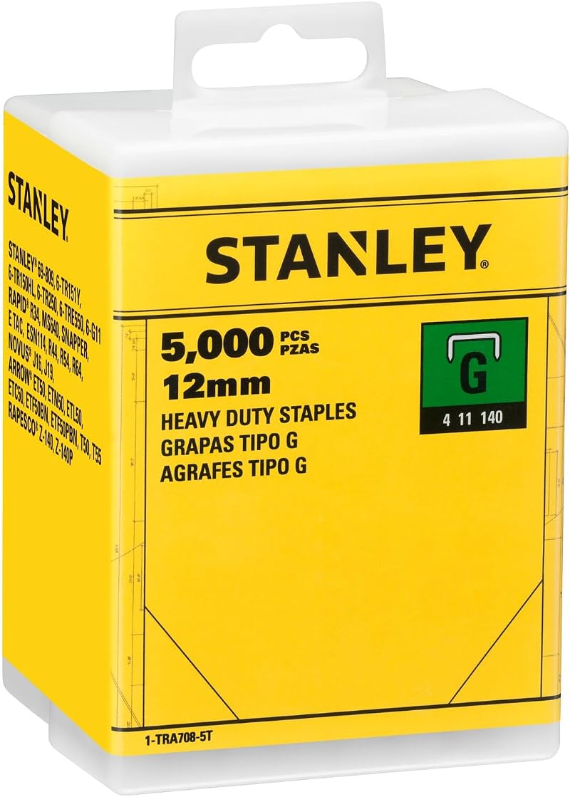Stanley 1-TRA708-5T Heavy-Duty Staples 12mm 5000 Pieces