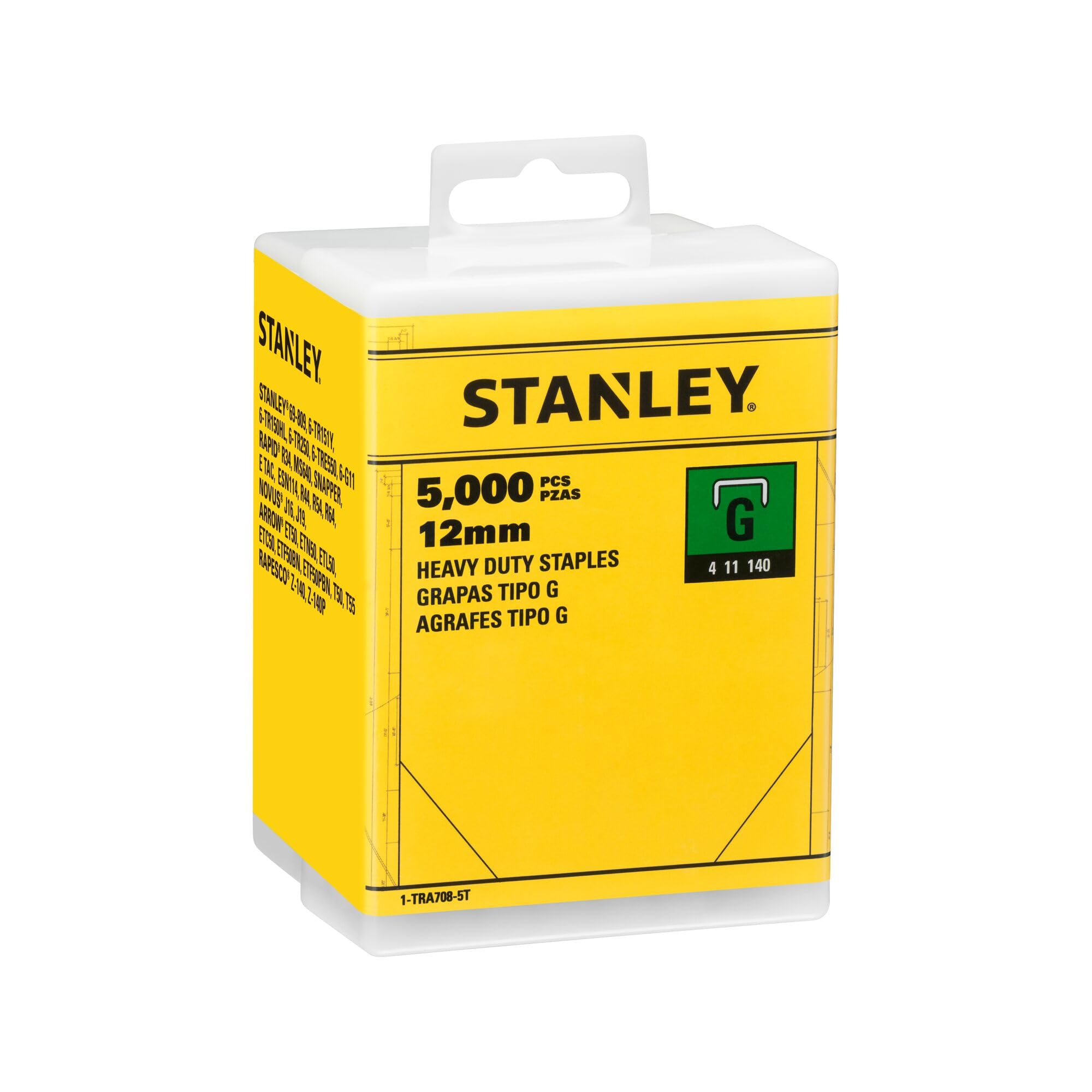 Stanley 1-TRA708-5T Heavy-Duty Staples 12mm (5000 Pieces)