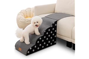 TRISINTY 4-Steps pet Stairs Ladder for Dogs to get on Hight Bed-Couch Attachment -More Sturdy Non Slip Dog Extra escaleras para Perros escalera for Old Dog-Puppy-cat