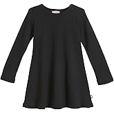 City Threads Girls' 100% Cotton Long Sleeve Dress - Active Kids School, Playing, Parties - Made in USA