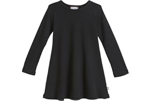 City Threads Girls' 100% Cotton Long Sleeve Dress - Active Kids School, Playing, Parties - Made in USA