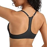 INIBUD Sports Bras for Women Racerback Triangle Padded Bralette Y Back Seamless Bra No Underwire V Neck Wireless