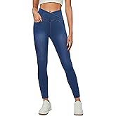 IUGA Women Jeans High Waisted Stretchy Jeans Jeggings Women Tummy Control Pull on Skinny Jean Leggings with Pockets Trendy