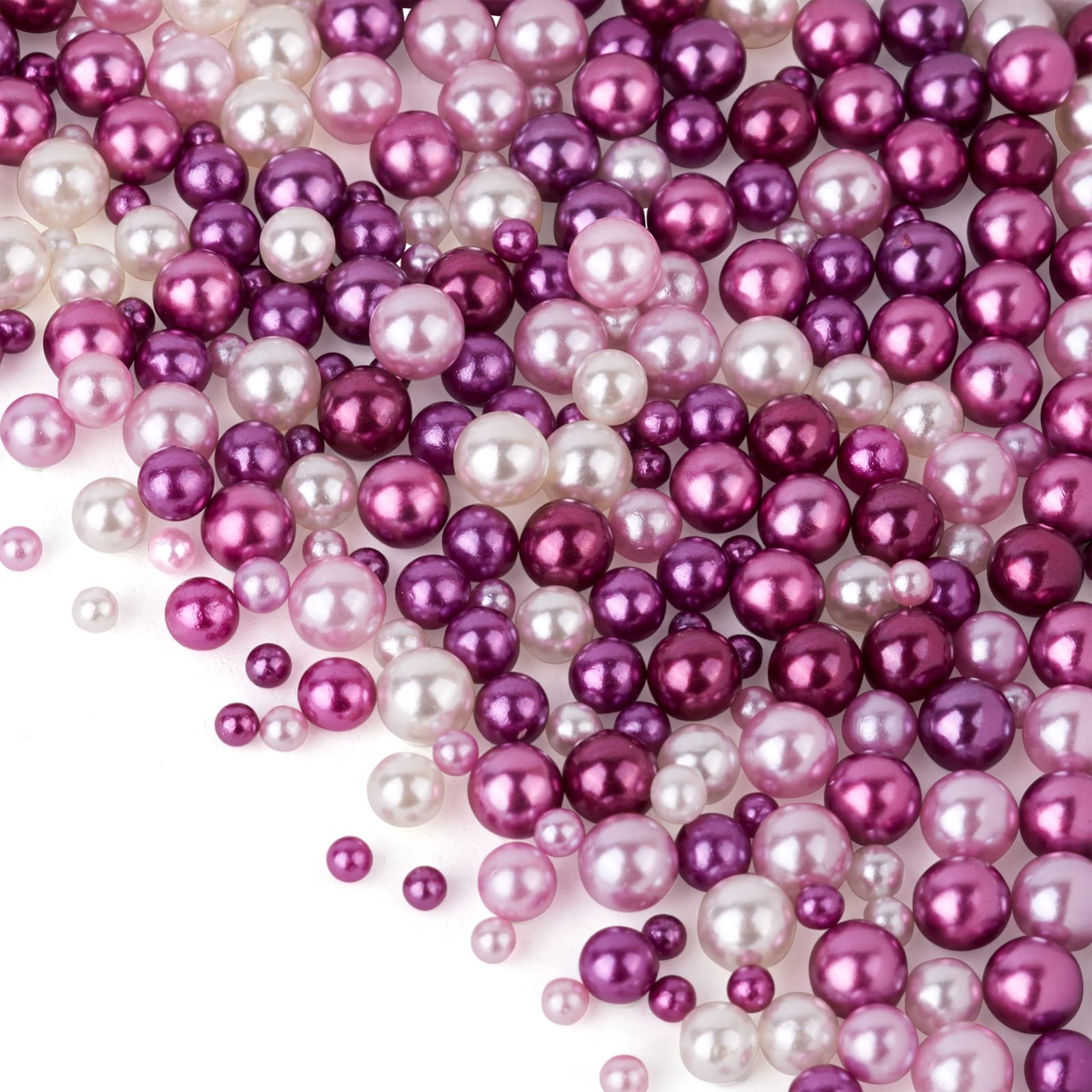 Craftdady 250Pcs Faux Acrylic Pearls No Hole Mini Round Pearl Balls 2~4mm for Nail Art UV Resin Fillers Wedding Decors Crafts Jewellery Making, Violet