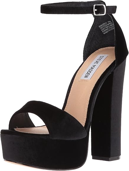 steve madden black velvet heels