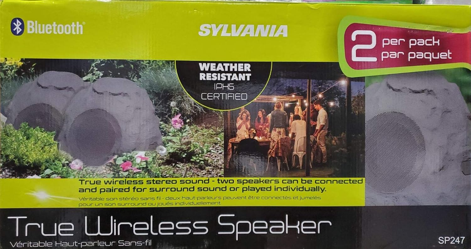 sylvania rock bluetooth outdoor speaker sp247