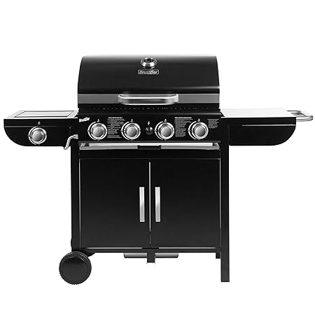 Bruzzzler 4 + 1 Gasgrill, Profi-Grillstation für BBQ, Räuchern und Grillen, mit 4 Hauptbrennern und 1 Seitenkocher, Farbe: sc