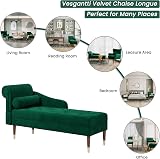 Vesgantti Velvet Chaise Longue Left Armrest Lumbar Pillow Green view 6