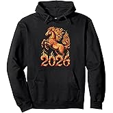 Year of the Horse 2026 Chinese New Year Fire Horse Lunar New Pullover Hoodie