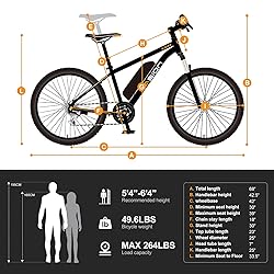Jasion EB5 Electric Bike for Adults with Peak 500W