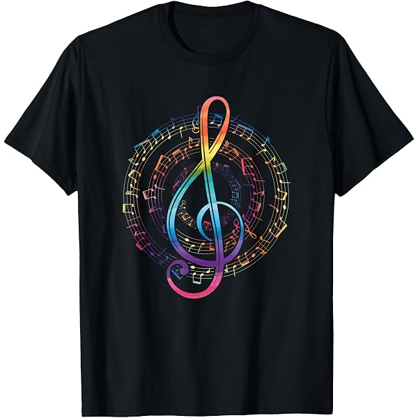 Amazon.com: Music Graphic Art Design Shirt, Silver Treble Clef T