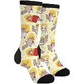 Yrassio Funny Raccoon Routine Novelty Crew Socks Casual Crazy Funny Dress Socks For Women Men Teens Gift