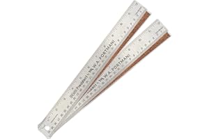 Breman Precision Metal Ruler 12 Inch Cork Back - Straight Edge 12 Inch 2 Pk - Flexible & Non-Slip Stainless Steel Metal Ruler