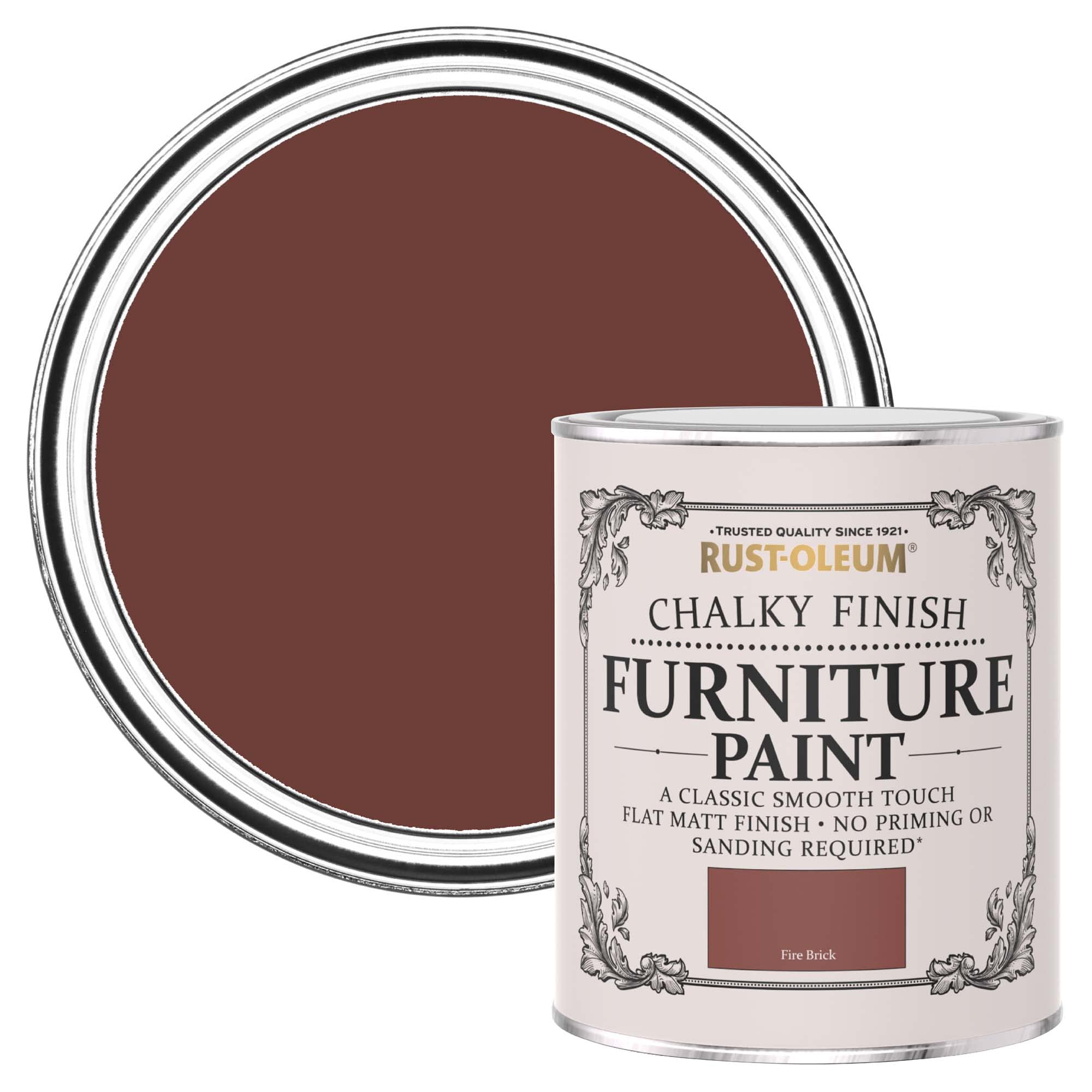 Rust-Oleum Red Upcycled Furniture Paint in Chalky Finish - Fire Brick 750ml