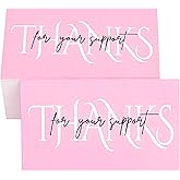 RXBC2011 Thanks for your support cards business packaging inserts appreciation notes pack of 100 Pink