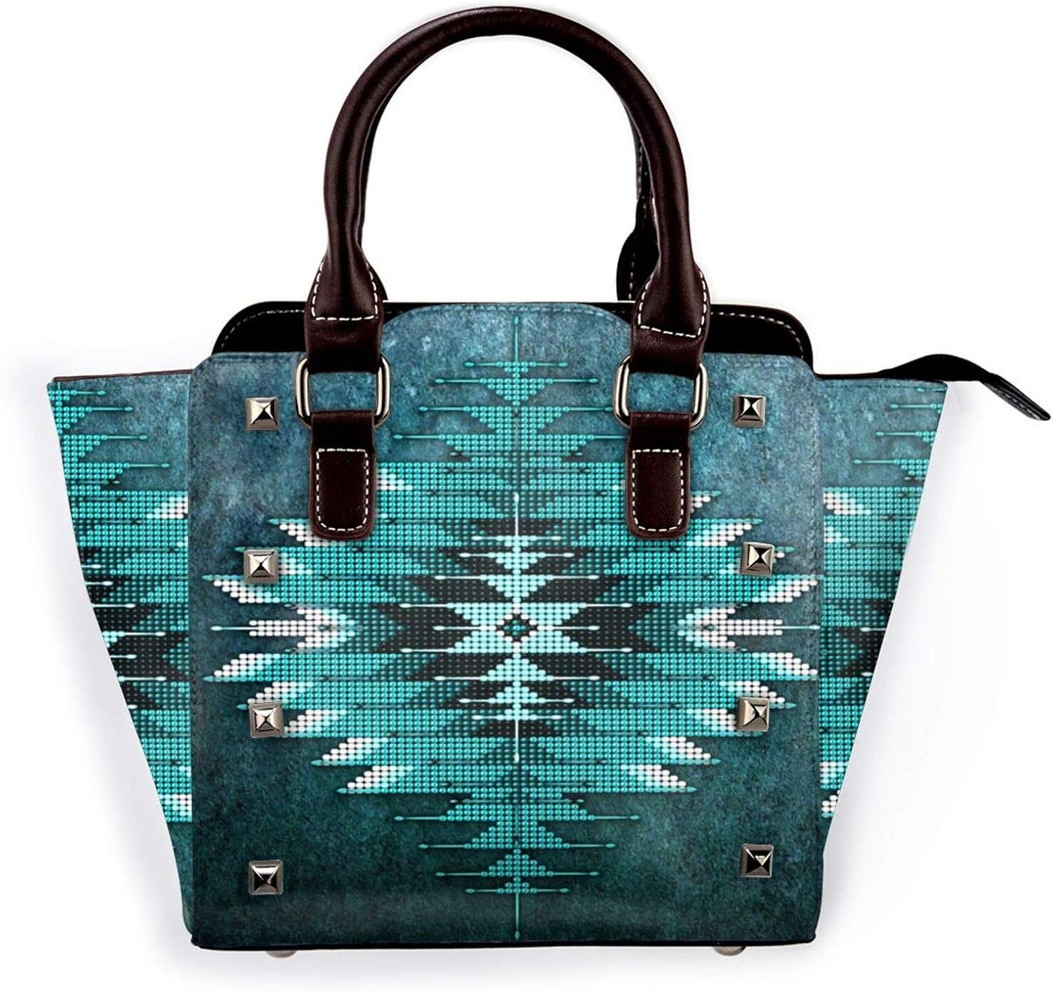 Native American Bead studded handbag Rivet Shoulder leather Bags