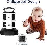 Ackly Tower Extension Lead with USB Ports 2 USB-C 4 Outlets 2m Surge Protected view 3