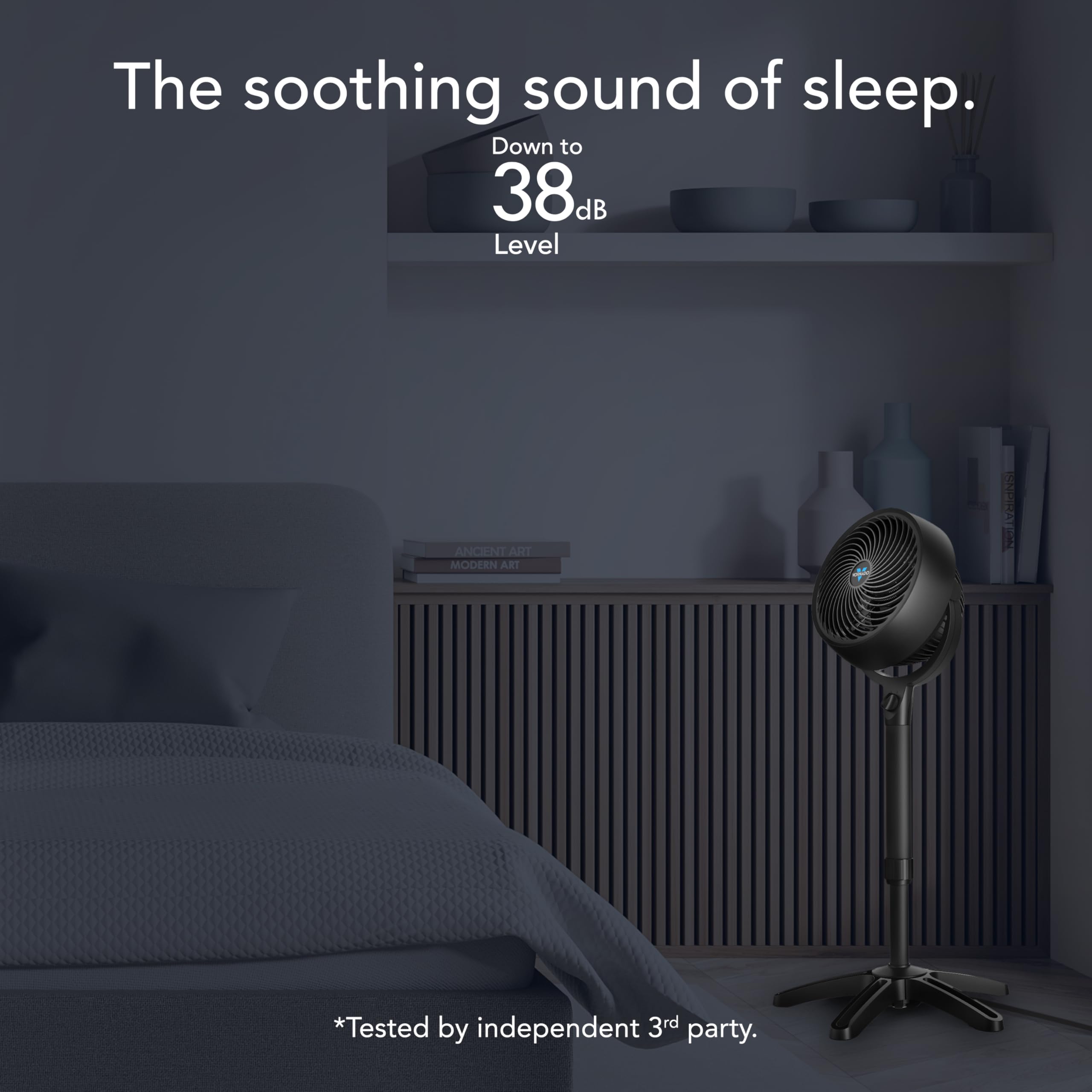 Vornado 683 Medium Pedestal Whole Room Air Circulator Fan, 3 Speed Control, Adjustable Standing Height, 32 to 38 Inches, Powerful Pedestal Standing Fan for Bedroom and Home, Quiet Floor Fans, Black