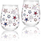 Whaline 2-Pack Christmas Stemless Wine Glasses - 17oz, Watercolor Tree & Snowflake Design - View #3