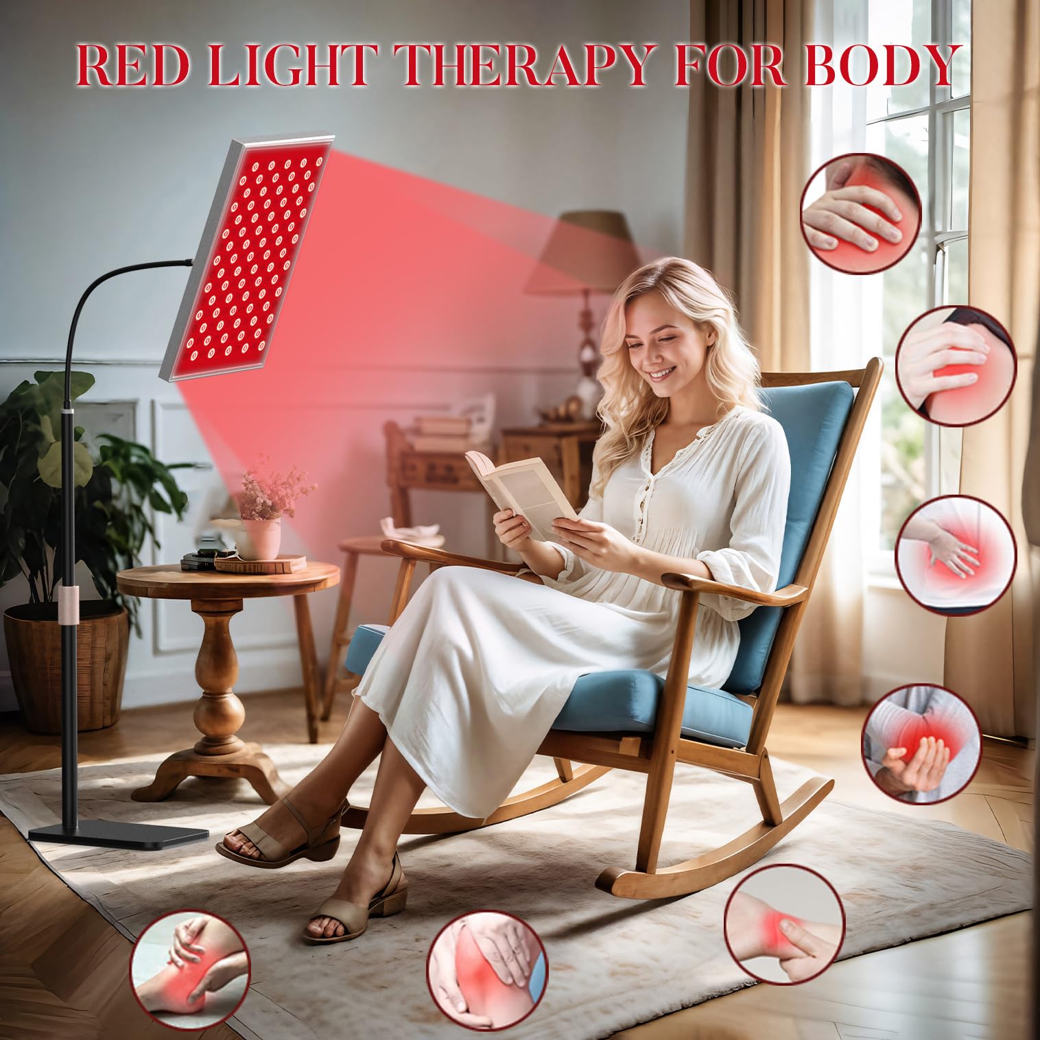 Red Light Therapy for Body, Infrared Light Therapy Panel Lamp with Stand, 660nm and 850nm Near Infrared LED Red Lights Therapy Device at Home for Face and Body