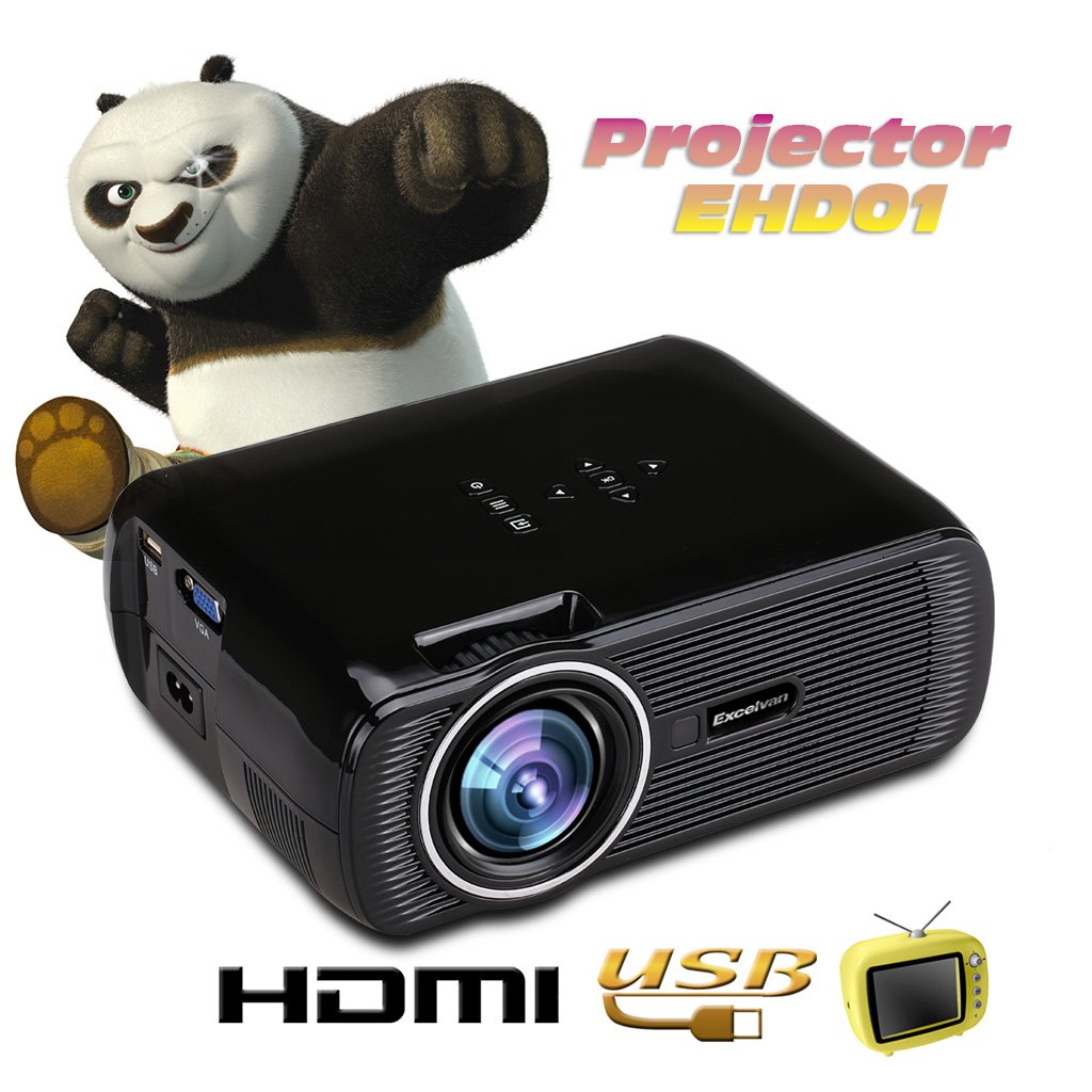 Excelvan EHD01 - Mini Proyector LED Portatil 1080P (1500 Lumenes ...