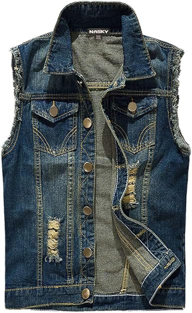 jean sleeveless vest