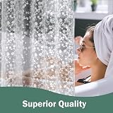 EurCross Eco-friendly Semi-Transparent Cobblestone Shower Curtain 54W x 72L view 6