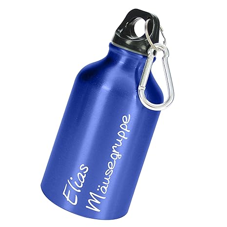elasto Personalisierte Trinkflasche mit Namen aus Edelstahl Inkl. LASERGRAVUR Sportflasche mit Dichtem Schraubverschluss