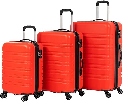red lightweight suitcase