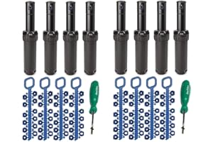 Rain Bird 5000 Series Rotor Sprinkler Heads bundle - by ItemEyes - with Nozzles and Adjustment Tool; 5004 PC model part circl