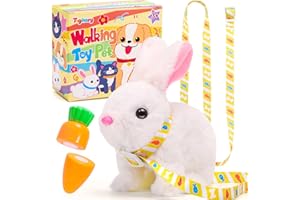 Tagitary Plush Toys Electronic Bunny Toy with Sounds,Wiggling Ears,Twitching Mouth and Nose, Interactive Rabbit Toy for Kids 