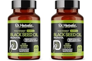 Dr. HERBALIST Black Seed Oil Capsules - 120 Count, 1600mg Per Serving - Organic Cold Pressed Nigella Sativa, Pure Black Cumin Seed Oil- Contains Natural Thymoquinone (TQ)