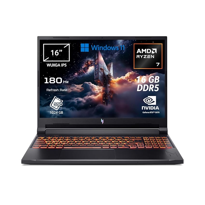 acer Nitro V 16 AI ANV16-42-R9JL Notebook Gaming, NVIDIA GeForce RTX 5070 8 GB GDDR7