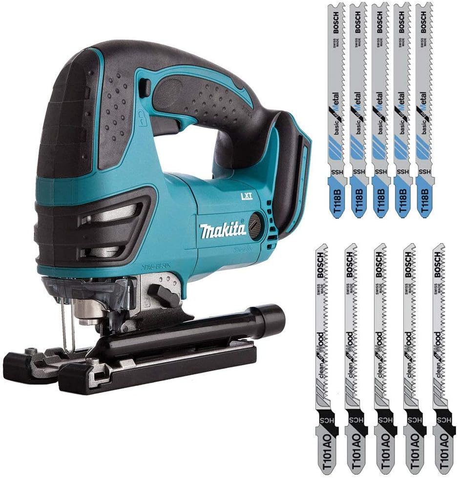 Makita DJV180Z 18V LXT Cordless Jigsaw with 5 x Bosch Jigsaw Blades for