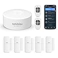 WiFi Door Alarm System, Wireless DIY Smart Home Security System, with Phone APP Alert, 8 Pieces-Kit (Alarm Siren, Door Window Sensor, Remote), Compatible with Alexa, for House, Apartment by tolviviov