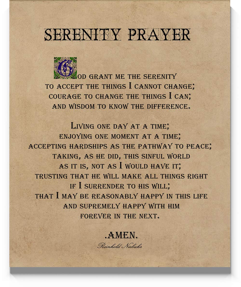 Serenity Prayer Wall Decor, 11"x14" Unframed Art Print