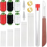 Teaaha 37 PCS Big Eye Steel Sewing Needles Kit, Sewing Tool Set, Steel Needle Sewings Kit with Needle Threaders, StainlessSteel Needles for Hand Sewings for DIY Projects and Repairs
